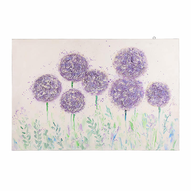 紫色浪漫三维花朵画布艺术墙面装饰画